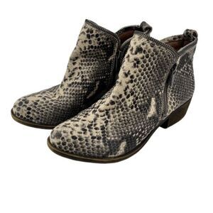 Lucky Brand Boots Womens 6.5M Ankle Bootie‎ Snakeskin Leather Bartalino